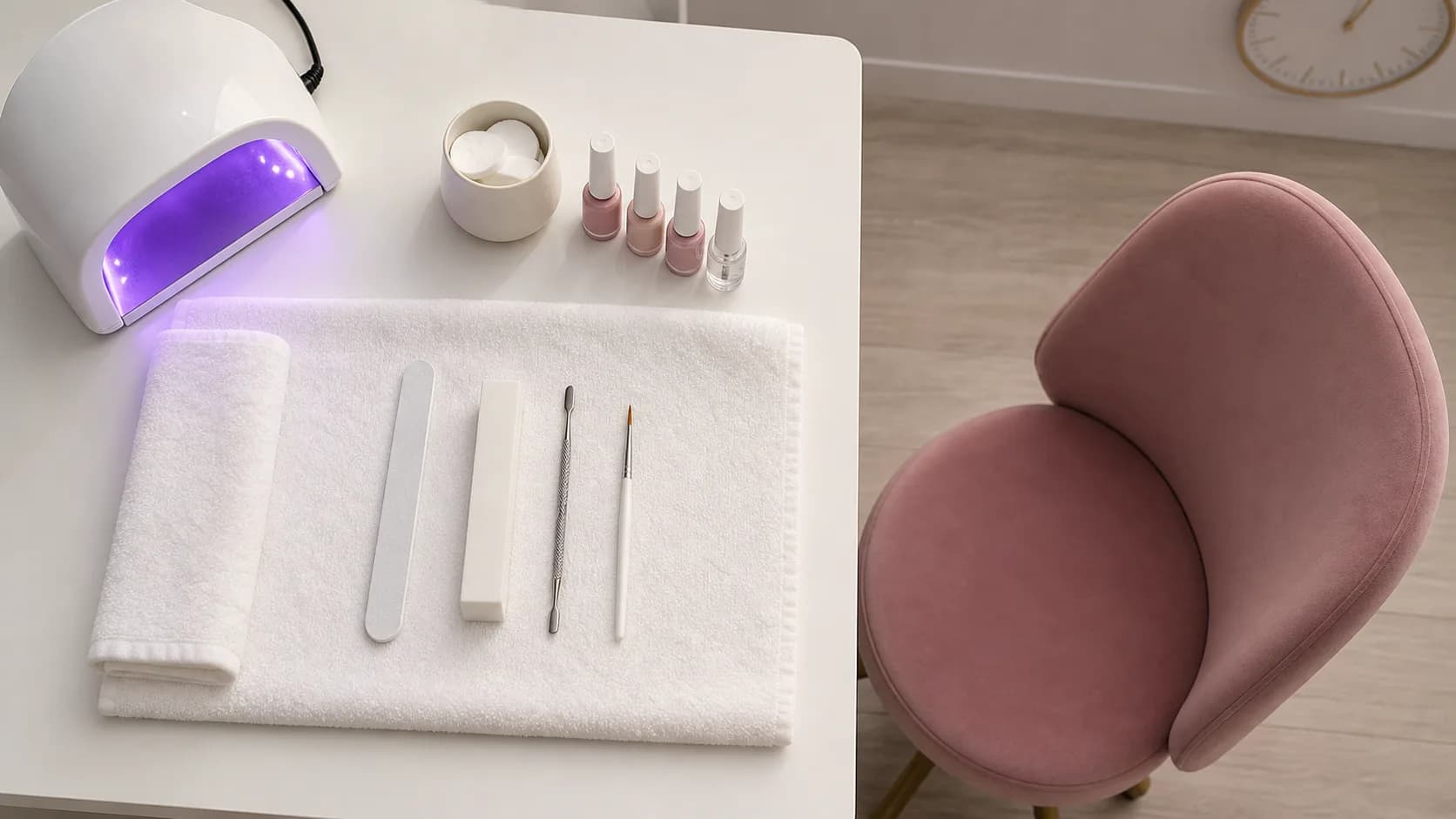 Lege nagelstudio-werkplek — symbool voor vaste klanten die niet meer komen